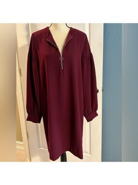 Karen Kane Berry Mountain Puff Sleeve Dress. Sz XL NWT